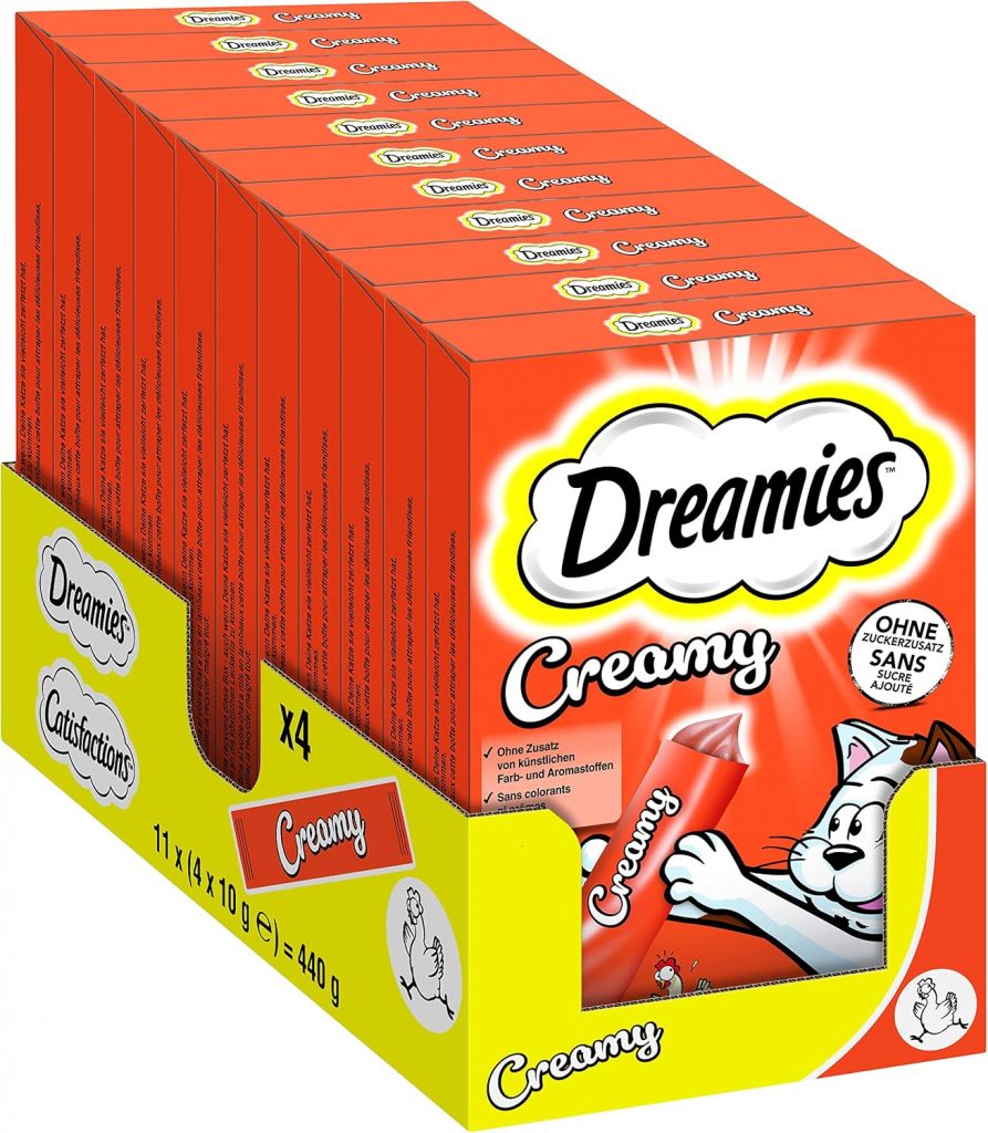 🤴 Dreamies Katzenleckerlis Creamy Snacks mit Huhn – köstlich cremiger Geschmack – 44 Portionsbeutel (11 x 4 x 10g)14,07€ statt 21,01€ - 34,00 % 🔥🚚 Verkauft und Versand durch Pennguin-DE482 Bewertungen: 4.6 / 5.0 ⭐️⭐️⭐️⭐️⭐️🛒 zu Amazon https://www.amazon.de/dp/B0BBWF87YK/?amp%3Btag=preisfehlerheute-21&%3Bamp%3Bth=1&%3Bamp%3Bpsc=1&tag=preisfehlerheute-21