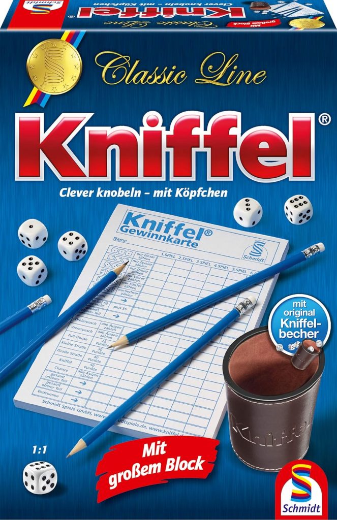 🤴 Schmidt Spiele 49203 Kniffel, Classic Line, mit großem Block, mit original Kniffelbecher15,61€ statt 23,99€ – 35,0 🔥🚚 Verkauft durch Amazon und Versand durch Amazon8,580 Bewertungen: 4.7 / 5.0 ⭐️⭐️⭐️⭐️⭐️🛒 zu Amazon https://www.amazon.de/dp/B001CFFD8G/?th=1&tag=preisfehlerheute-21#038;psc=1&tag=preisfehlerheute-21