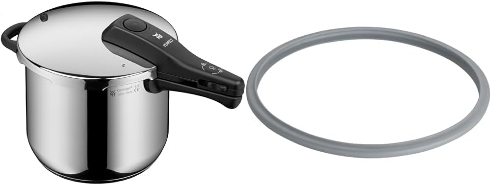 WMF Perfect Schnellkochtopf Induktion 6 & Ersatzteil Dichtungsring Schnellkochtopf 22 cm, für Schnellkochtopf 3l, 4,5l, 6,5l, 8,5l, Silikonring, Silikon