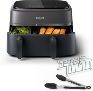 👑 Philips Airfryer 3000 Series Dual Basket, Hei&szlig;luftfritteuse mit 2 K&ouml;rben und Fr&uuml;hst&uuml;cks-Set, 9L, RapidAir Plus Technologie, 90% weniger Fett, Energieeffizient, HomeID App (NA350/03)129,97&euro; statt 191,99&euro; - 33,00 % 🔥🚚 Verkauft durch Amazon und Versand durch Amazon236 Bewertungen: 4.6 / 5.0 ⭐️⭐️⭐️⭐️⭐️🛒 zu Amazon https://www.amazon.de/dp/B0CQMDMSGL/?th=1&amp%3Bpsc=1&amp%3Btag=preisfehlerheute-21&tag=preisfehlerheute-21