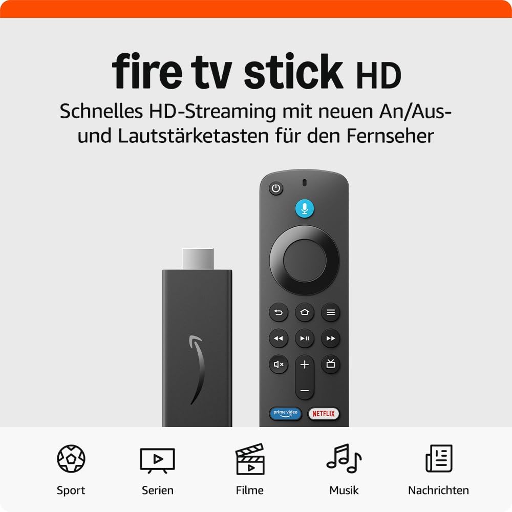 Amazon Fire TV Stick HD, Free- und Live-TV, Alexa-Sprachfernbedienung…