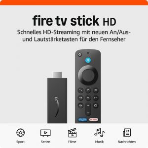 Amazon Fire TV Stick HD (Neueste Generation), Free- und Live-TV, Alexa-Sprachfernbedienung, Smart-Home-Steuerung, HD-Streaming24.99&euro; statt 44.99&euro;➡️ https://www.amazon.de/dp/B0CQMWQDH4/?tag=preisfehlerheute-21