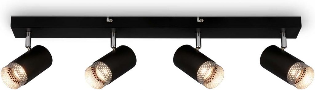 🤴 BRILONER – Deckenlampe, Deckenleuchte, Lampe, Lampenschirm Gitter, Schwenkbar, Wohnzimmerlampe, Schlafzimmerlampe, Küchenlampe, Schwarz-Chrom-Matt