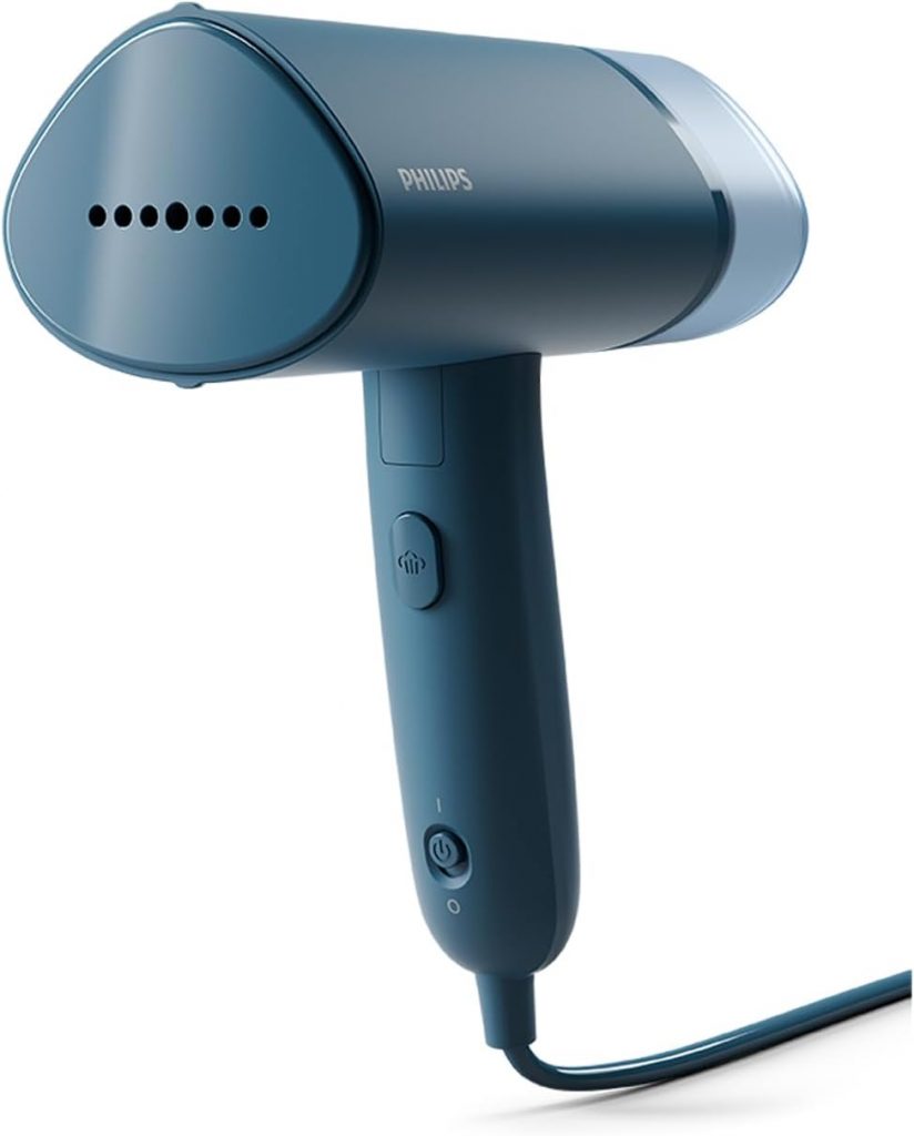 Philips 3000-Serie Tragbarer Dampfglätter – 1000 W, Kompakt und Faltbar, 100ml Wassertank konstante Dampfleistung 20 g/min, Kein Bügelbrett erforderlich, Blau (STH3000/20)