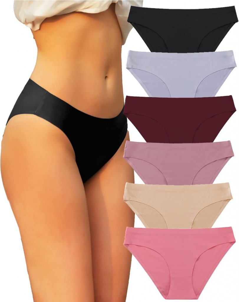 👑 FINETOO 6er Pack Unterhosen Damen Seamless Slips Nahtlo Hipster Unsichtbare Unterhose Sexy Unterwäsche Bequem Dessous Frauen Panties Bikini Mehrpack XS-2XL