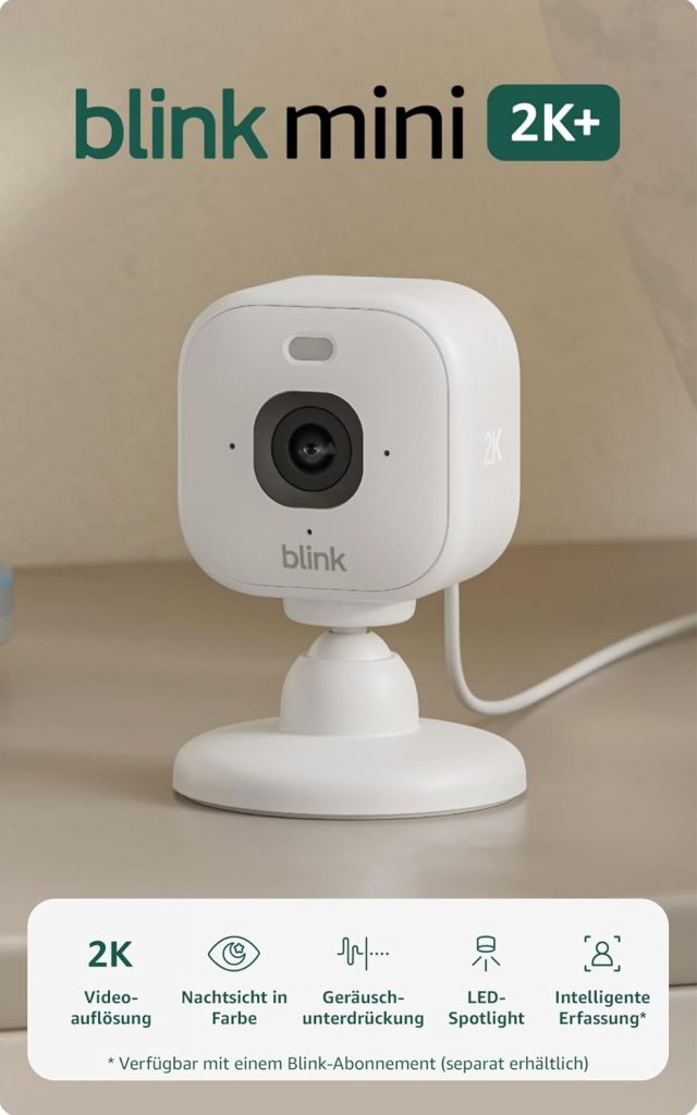 Blink Mini 2K+ (neueste Generation) | Sicherheitskamera mit Netzstecker für zuhause | 2K-Videoauflösung, 4-fach-Zoom, Nachtsicht in Farbe | Funktioniert mit Alexa | 2 Kameras – Weiß43,99€ statt 79,99€➡️ https://www.amazon.de/dp/B0F3BG7BPZ/?tag=preisfehlerheute-21