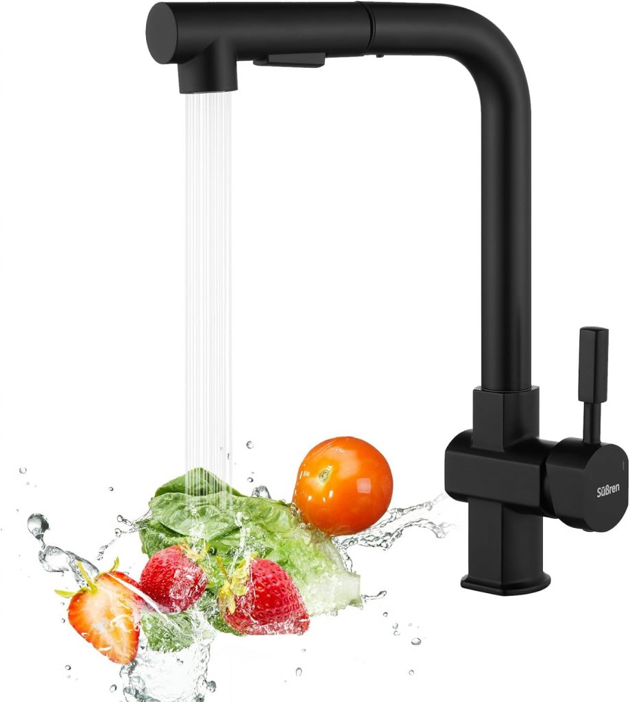 Süßren Wasserhahn Küche Schwarz,Hochdruck Küchenarmatur Ausziehbar,Spültischarmatur mit Brause Zwei Wasserstrahlarten,Armatur Küche 360° Schwenkbar,Mischbatterie Küche Edelstahl28,49€ statt 49,99€➡️ https://www.amazon.de/dp/B0FRM7HBQ8/?tag=preisfehlerheute-21