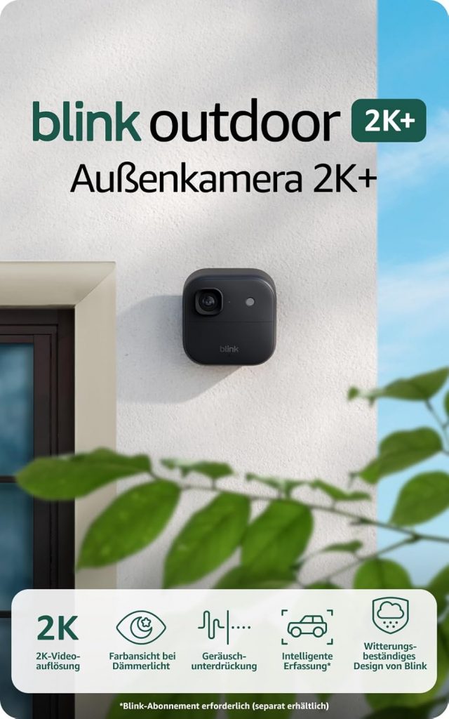 Blink Außenkamera 2K+ (neueste Generation) – Kabellose, intelligente Sicherheitskamera, 2K-Videoauflösung, bis zu zwei Jahre Batterielaufzeit. Sync-Basismodul enthalten – 3-Kamera-System, Schwarz124,99€ statt 249,99€➡️ https://www.amazon.de/dp/B0F95PFKY4/?tag=preisfehlerheute-21
