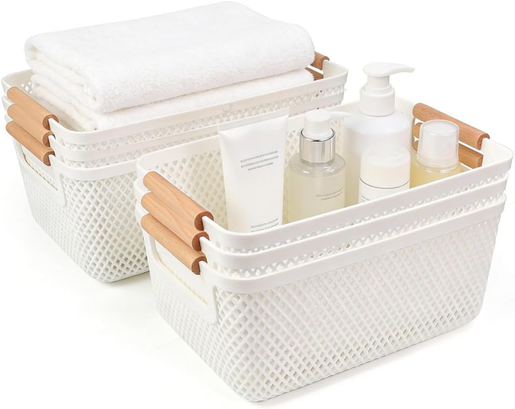 JNEYVIC 6 Stück Aufbewahrungskorb Aufbewahrungsbox ohne Deckel Weiß Körbe Aufbewahrung Stapelbar Kunststoffkorb 30 x 20,4 x 14,2 cm/ 26,5 x 18,4 x 12cm Organizer Box Plastikbox mit Griffen für Küche2.99€ ➡️ https://www.amazon.de/dp/B0FQJH7S7L/?tag=preisfehlerheute-21