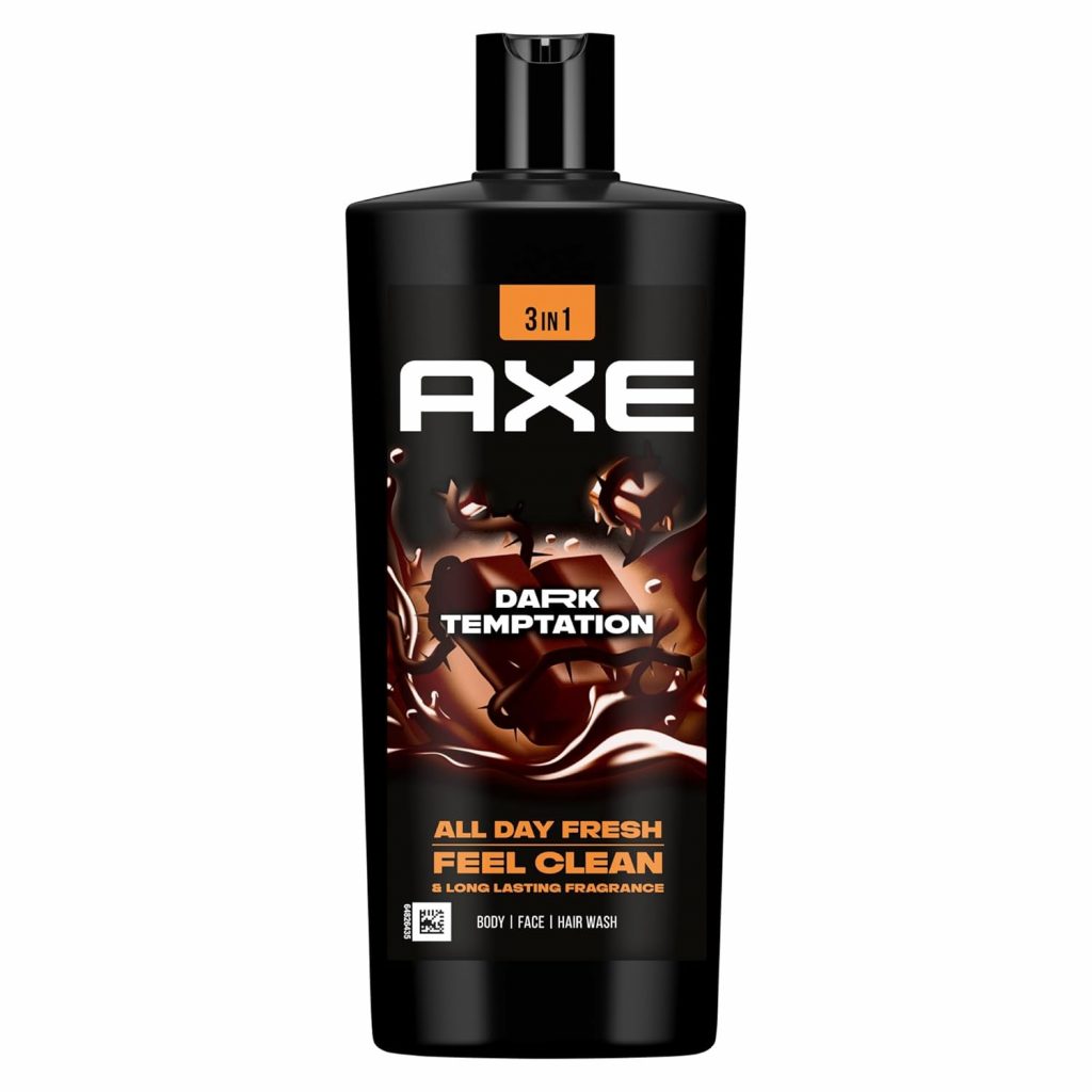 Axe 3 in 1 Duschgel & Shampoo Dark Temptation XXL für langanhaltende Frische und Duft nach der Dusche dermatologisch getestet 700 ml