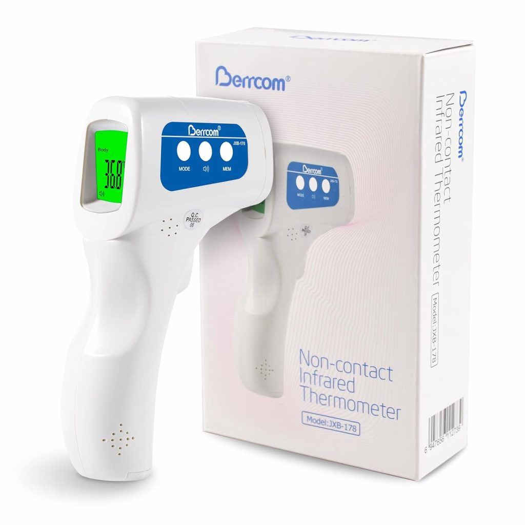 Berrcom Fieberthermometer Kontaktloses Infrarot Stirnthermometer für Babys Kinder Erwachsene Digitales Medizinisches…