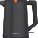 Grundig - WK 5320 Wasserkocher - 1,7 Liter Kapazität - 2200 Watt Leistung, Abschaltautomatik, Trockengehschutz - Edelstahl, Heizelement, 360° Basis - Grau/Terracotta