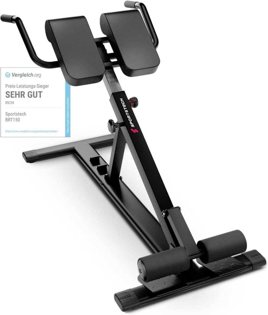 🤴 Sportstech 6in1 Bauch- und Rückentrainer für zuhause, Multifunktion Hantelbank verstellbar, training bench press bank, Deutsche Qualitätsmarke, Bauch Beine Po, BRT1