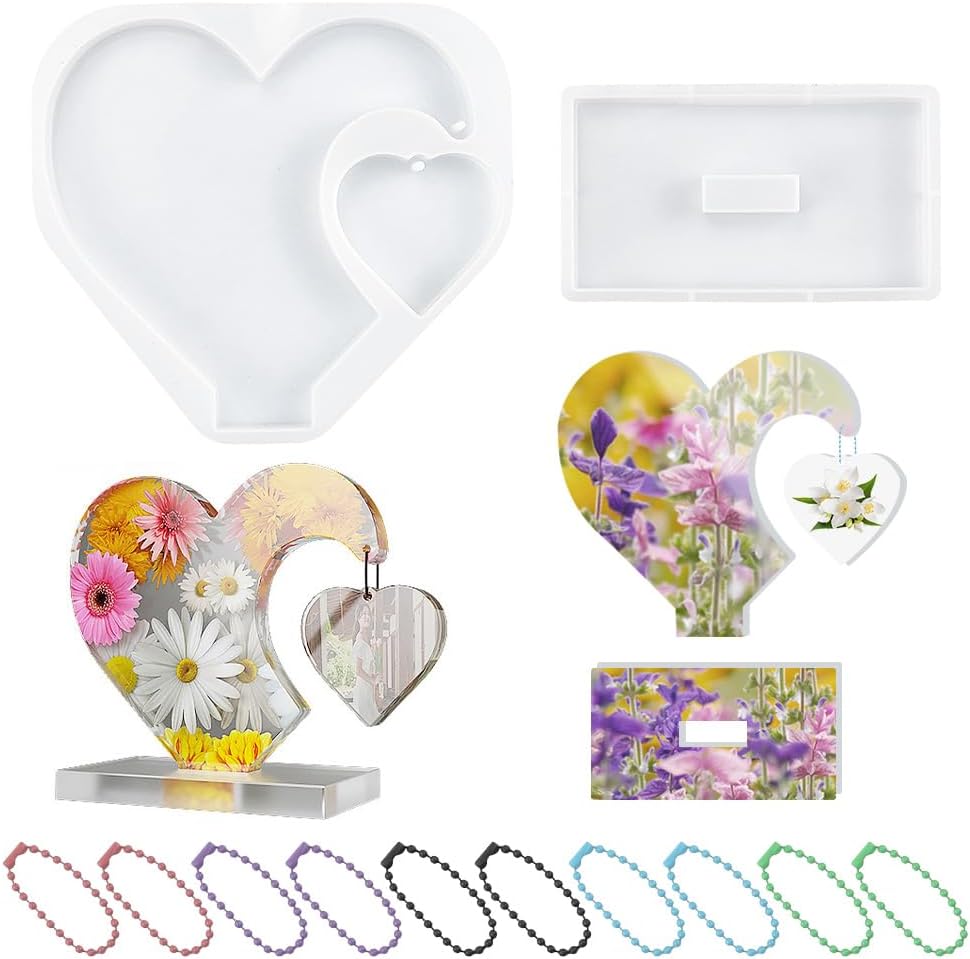 ADERTOS Silikon Form Herz 3D Herz Silikonform Herzform Epoxidharz Gießform Resin Harzform Ornamente Herzform Fotorahmen mit 10 Kleine Ketten für DIY Handwerk Basteln Haus Dekoration1,99€ ➡️ https://www.amazon.de/dp/B0CTK8YD13/?tag=preisfehlerheute-21