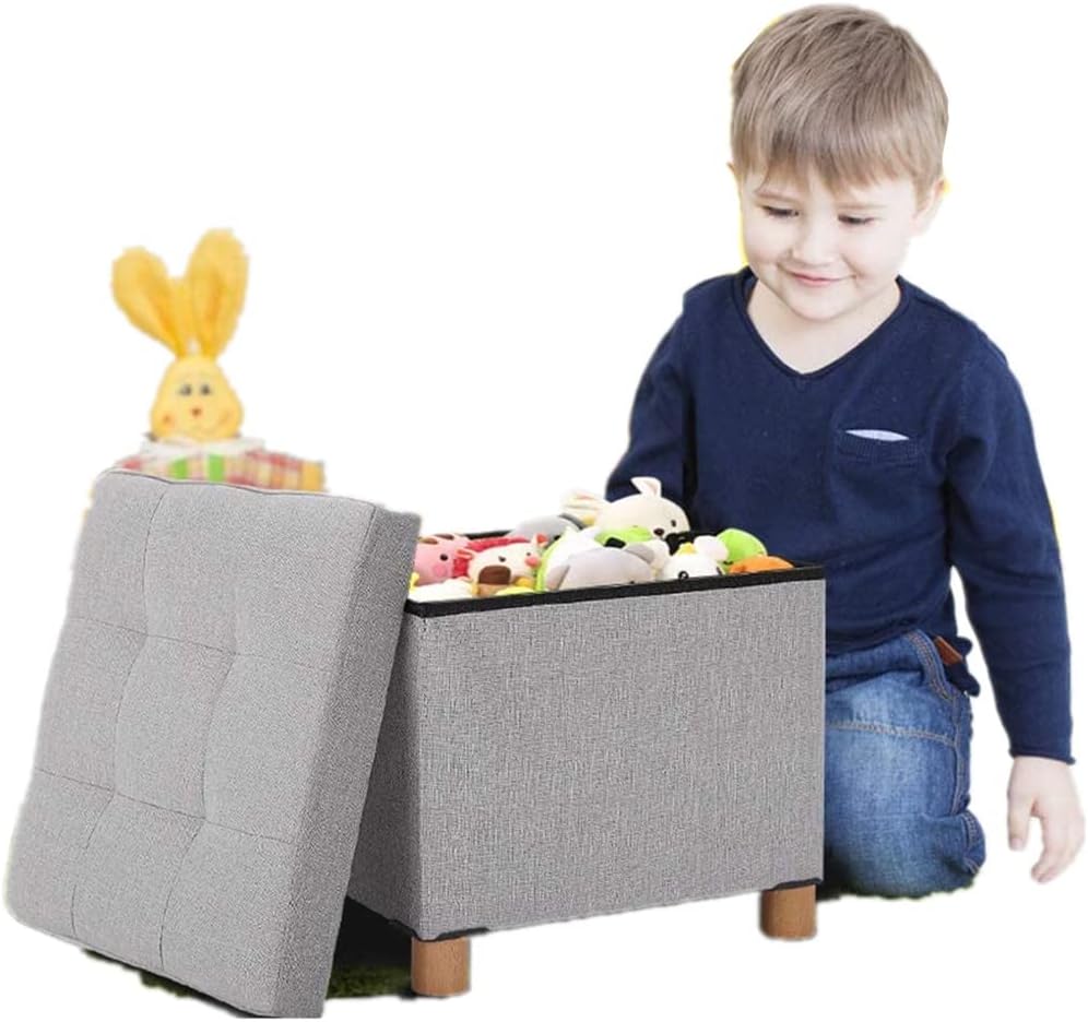 Cubic Storage Fußschemel Ottoman, 3In1 Schlafzimmer Wohnzimmer Hanf Fußschemel Aufbewahrungsbox Kompakter Couchtisch, 38 * 38 * 35 cm Klappbarer Aufbewahrungsstuhl Ottoman Sitzstuhl für10.37€
