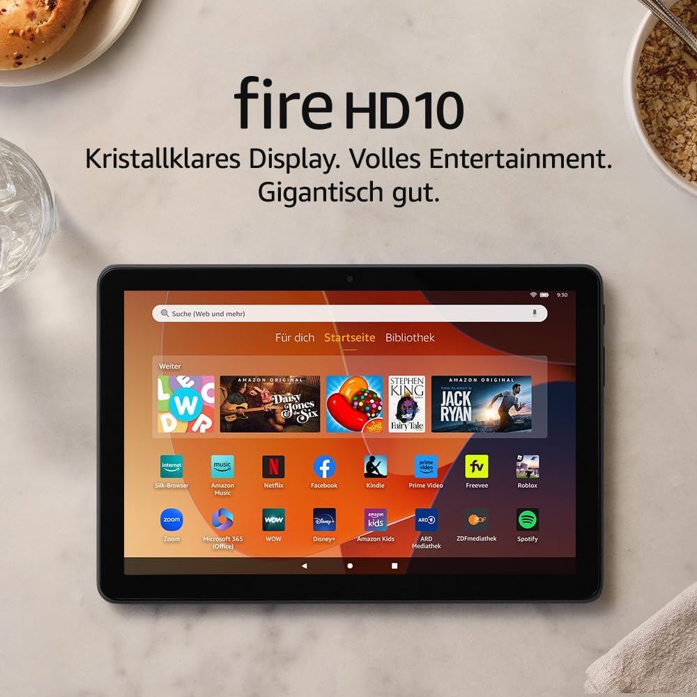 Zertifiziert und generalüberholt Fire HD 10-Tablet 2023, brillantes 10,1-Zoll-Full-HD-Display, Octa-Core-Prozessor, 3 GB RAM, bis zu 13 Stunden Akkulaufzeit, 32 GB, schwarz, mit Werbung