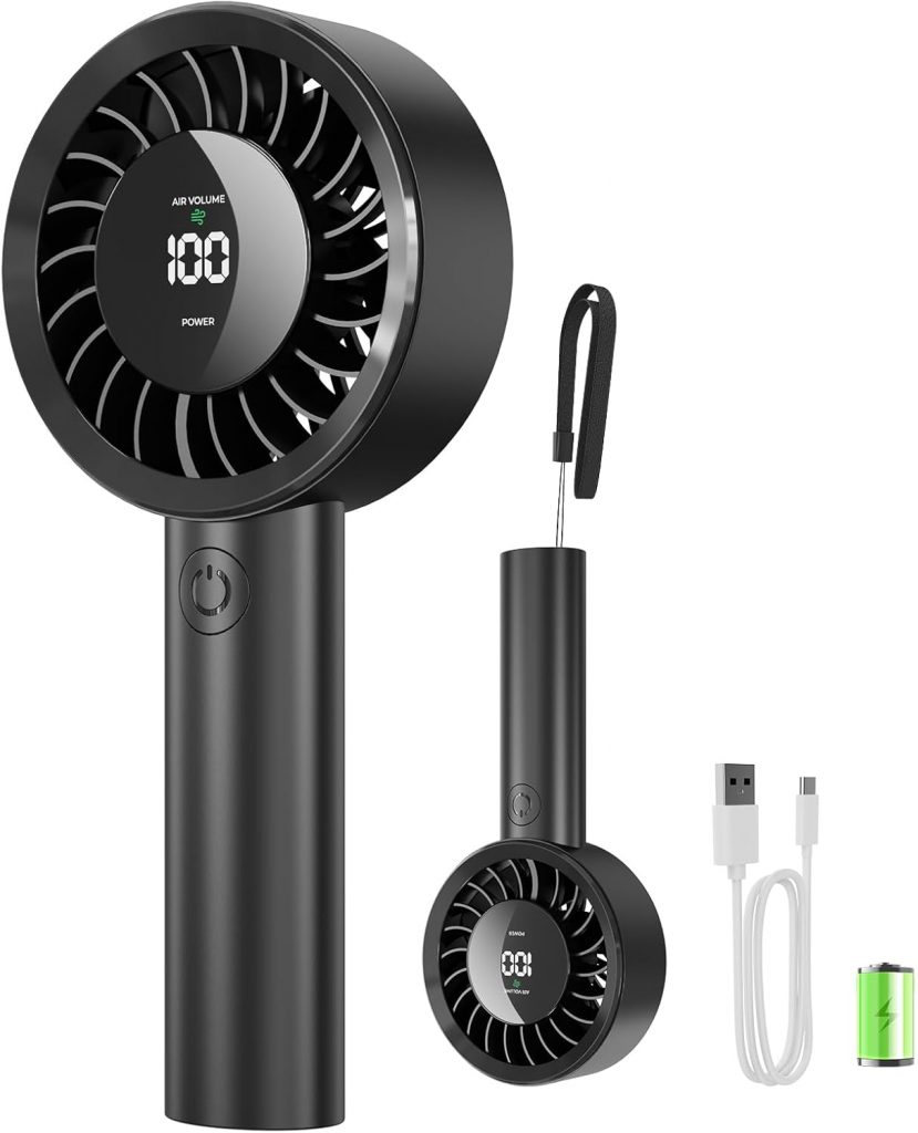 Fitabok Tragbarer Handventilator - 4000mAh Wiederaufladbarer Ventilator, 13 Stunden Laufzeit, 5 Geschwindigkeiten, Mini-Turbo-Handventilator mit HD-Display, Ideal f&uuml;r Reisen und Unterwegs6,96&euro; statt 39,99&euro;➡️ https://www.amazon.de/dp/B0GJ5S12Q7/?tag=preisfehlerheute-21