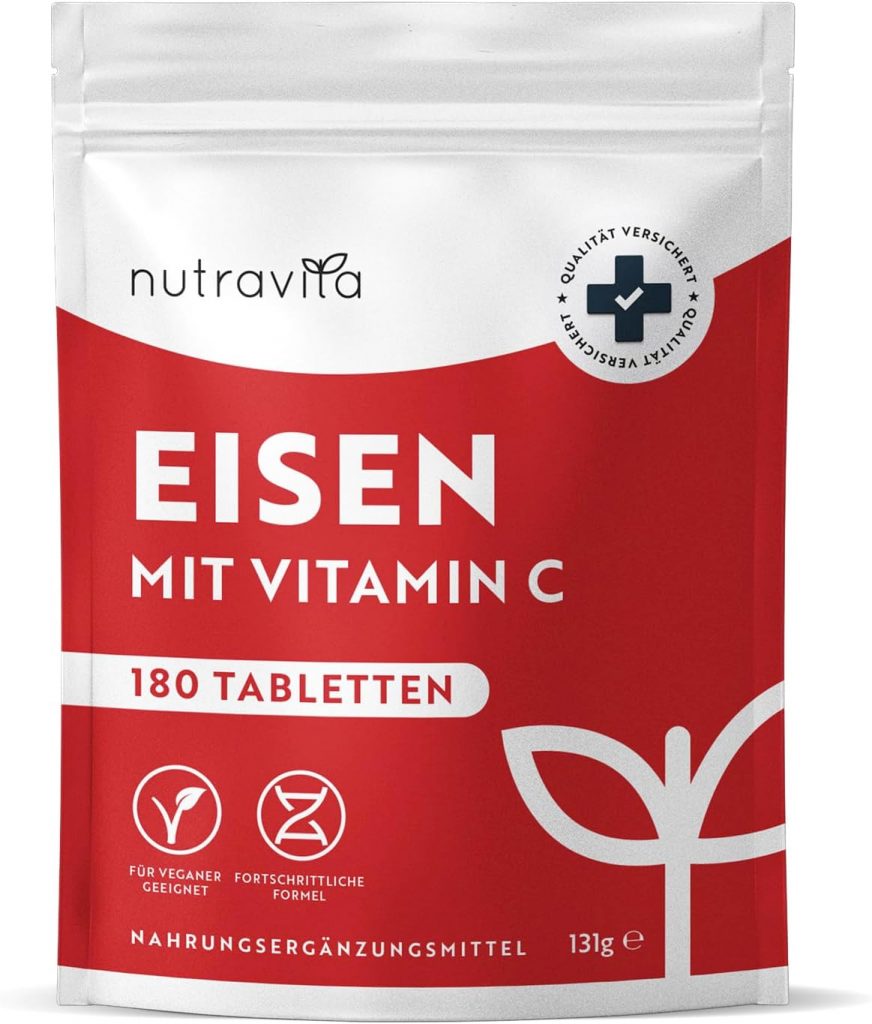 Eisentabletten mit 40 mg Eisen + Vitamin C (80mg) – 180 vegane Tabletten – Eisen Vitamin C Hochdosiert – ohne unerwünschte Zusatzstoffe – 6 Monate Vorrat – Hergestellt von Nutravita5.65€ ➡️ https://www.amazon.de/dp/B0CVNJHZRN/?tag=preisfehlerheute-21