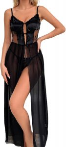 PARUPRUP Damen Sexy Babydoll Lang Nachthemd Neckholder Negligee V-Ausschnitt Unterkleid Curvy Nachtkleid Spitze Mesh (Schwarz)3,99&euro; statt 14,99&euro;➡️ https://www.amazon.de/dp/B0G1LVFHQD/?tag=preisfehlerheute-21