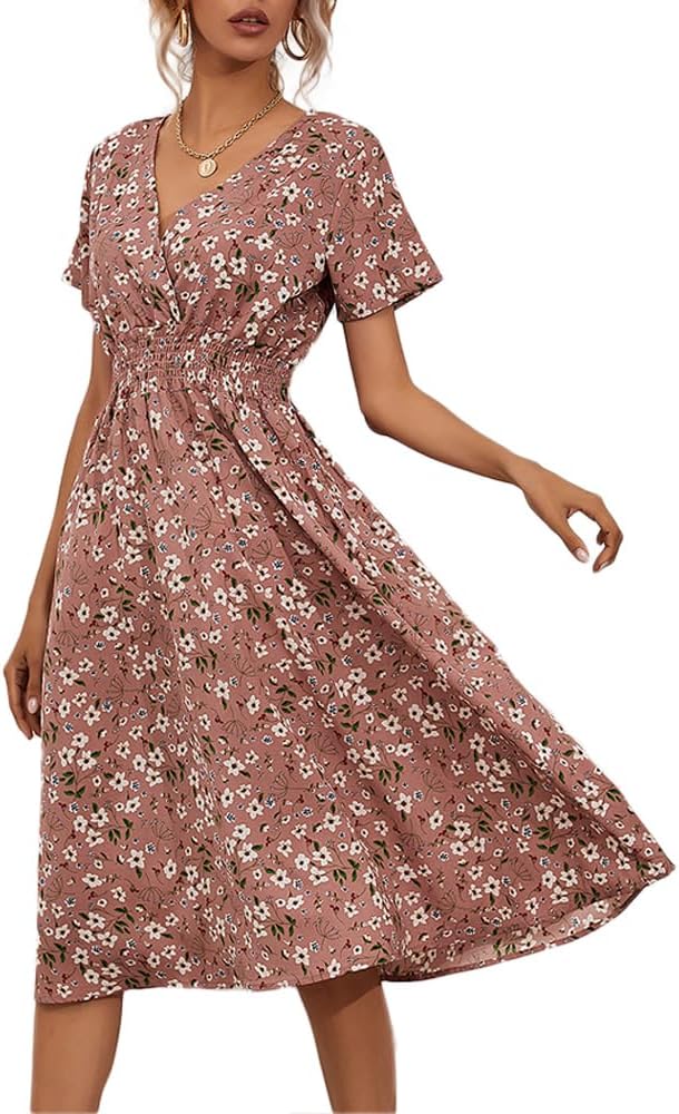 fdsmall Damen V Wrap Kleid Kurzarm V Neck Wrap Sommerkleid Midi Casual Floral Sundress A Line Kleid Strandkleid für Frauen Mädchen (DE/NL/SE/PL, Alphanumerisch, S, Regular, Regular, Pink)3,99€ ➡️ https://www.amazon.de/dp/B0D5D5LM3V/?tag=preisfehlerheute-21