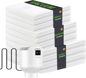 Vakuumbeutel f&uuml;r Kleidung, Vakuumbeutel 9 St&uuml;ck mit Elektrischer Pumpe (3x 40x40, 3x 40x50, 3x40x60CM), Vacuum Bags for Clothing, Bettw&auml;sche, Kissen, Wolldecken, Vorh&auml;nge, PA+PE Material8.99&euro; 🏷️ Coupon anwenden➡️ https://www.amazon.de/dp/B0FDG2TQX4/?tag=preisfehlerheute-21