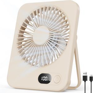 Tischventilator Kleiner - USB Ventilator mit 5 Stufen, 180&deg; verstellbar, Ultra-Slim 3,8 cm, LED-Display, bis zu 8 Std. Laufzeit, Tragbarer Mini Ventilator mit Akku f&uuml;r B&uuml;ro, Reisen, Schminken, Beige14.99&euro; statt 29.99&euro;🏷️ Coupon anwenden➡️ https://www.amazon.de/dp/B0GCFXJGNS/?tag=preisfehlerheute-21