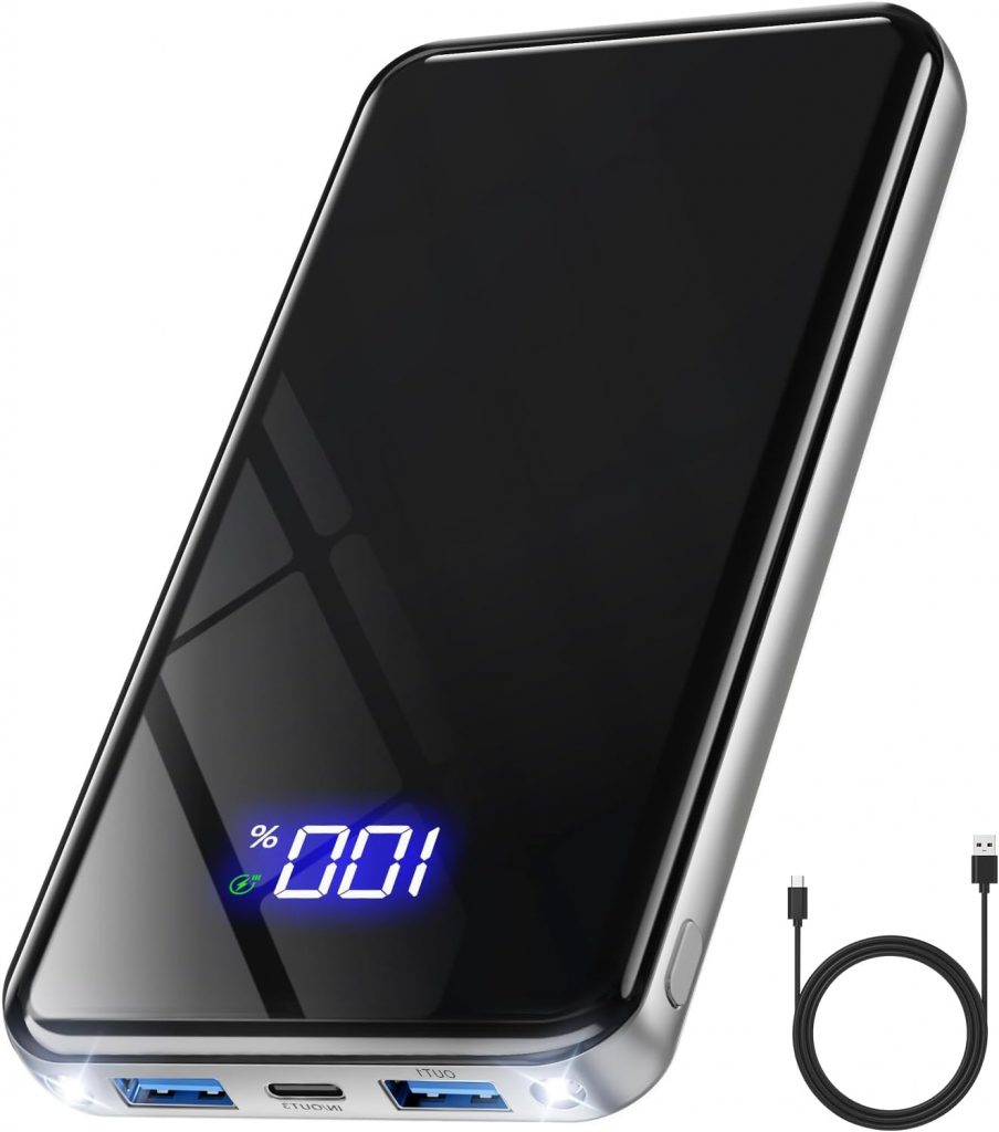 Power Bank,26800mAh Powerbank USB-C 25.5W Große Kapazität Tragbarer Externer HandyAkkus,Taschenlampe,3 in 1 Cable,Akku-Pack für iPhone 17 16 Pro Max 15 14 13 12 Galaxy S25 Edge,für Reisen, Camping