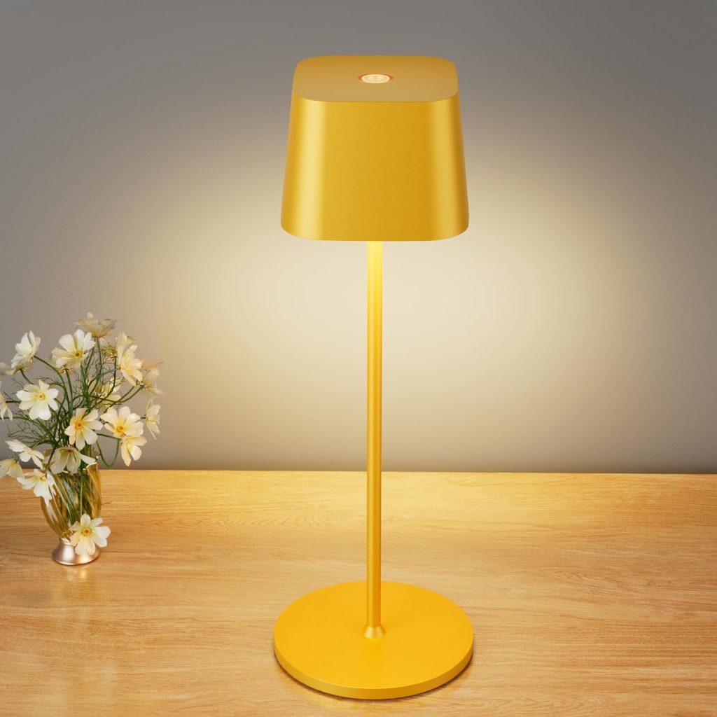 brightower Tischlampe Kabellose, Wiederaufladbar 3 Farben(3000-6000K) LED Tischleuchte,Dimmbare Akku Tischlampe Für Innen und Aussen mit USB-C,IP54 Wasserdichte Aluminium Tischleuchte (Gelb)6.99€ statt 24.99€➡️ https://www.amazon.de/dp/B0FBGDX6B1/?tag=preisfehlerheute-21