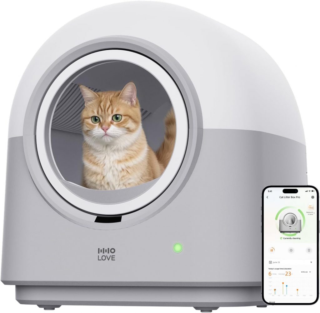 👑 HHOLOVE Katzenklo Selbstreinigend Katzentoilette Groß XXL, Automatisches Katzenklo Elektrisches, APP-Steuerung, Selbstreinigendes Katzenklo für 2 Katzen Mehrere Katzen