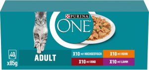 PURINA ONE Adult Katzenfutter nass, Sorten-Mix, 40er Pack (40 x 85g)15,74&euro; statt 28,99&euro;🏷️ Coupon anwenden➡️ https://www.amazon.de/dp/B09X58R722/?tag=preisfehlerheute-21