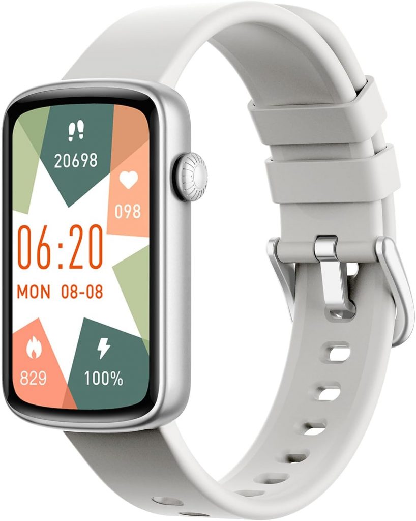 Smartwatch Damen Fitnessuhr Schmal Fitness Tracker Schrittzähler mit Pulsuhr SpO2 Messung Schlafüberwachung Sportuhr…