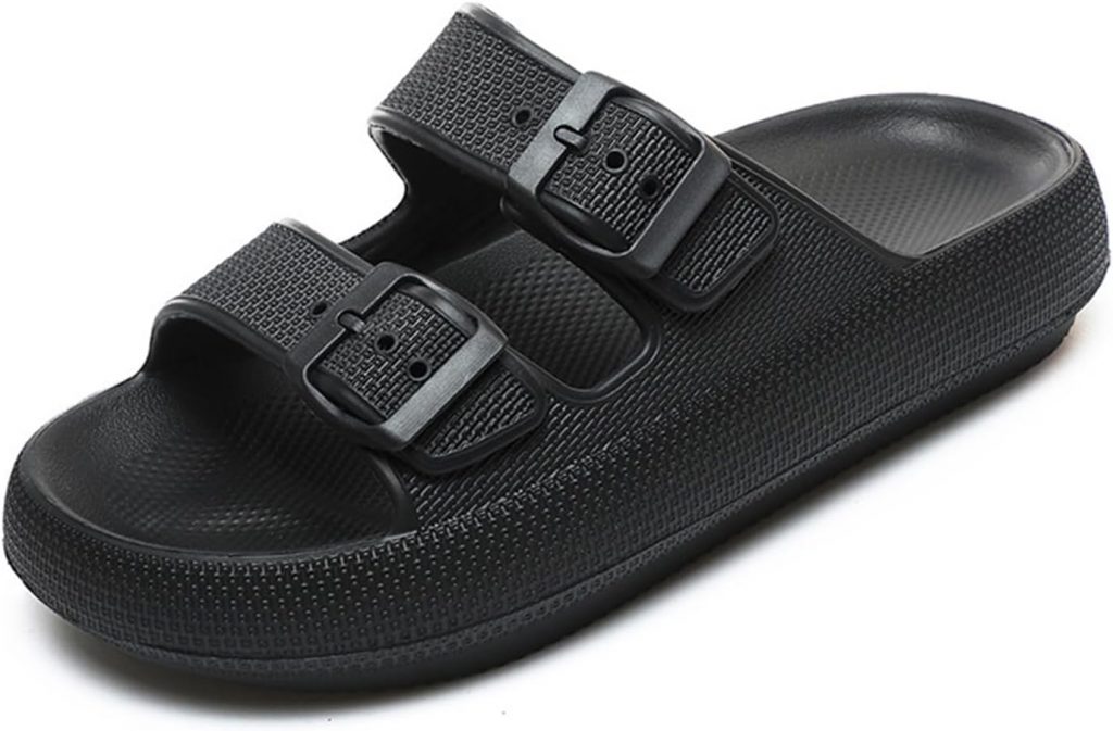 🤴 Cozyslides Original Damen Herren,Wolkenschuhe Damen Sandalen mit Verstellbaren Schnallen Rutschfest Schnell Trocknend Super Bequeme Dicke Sohle Airfoot