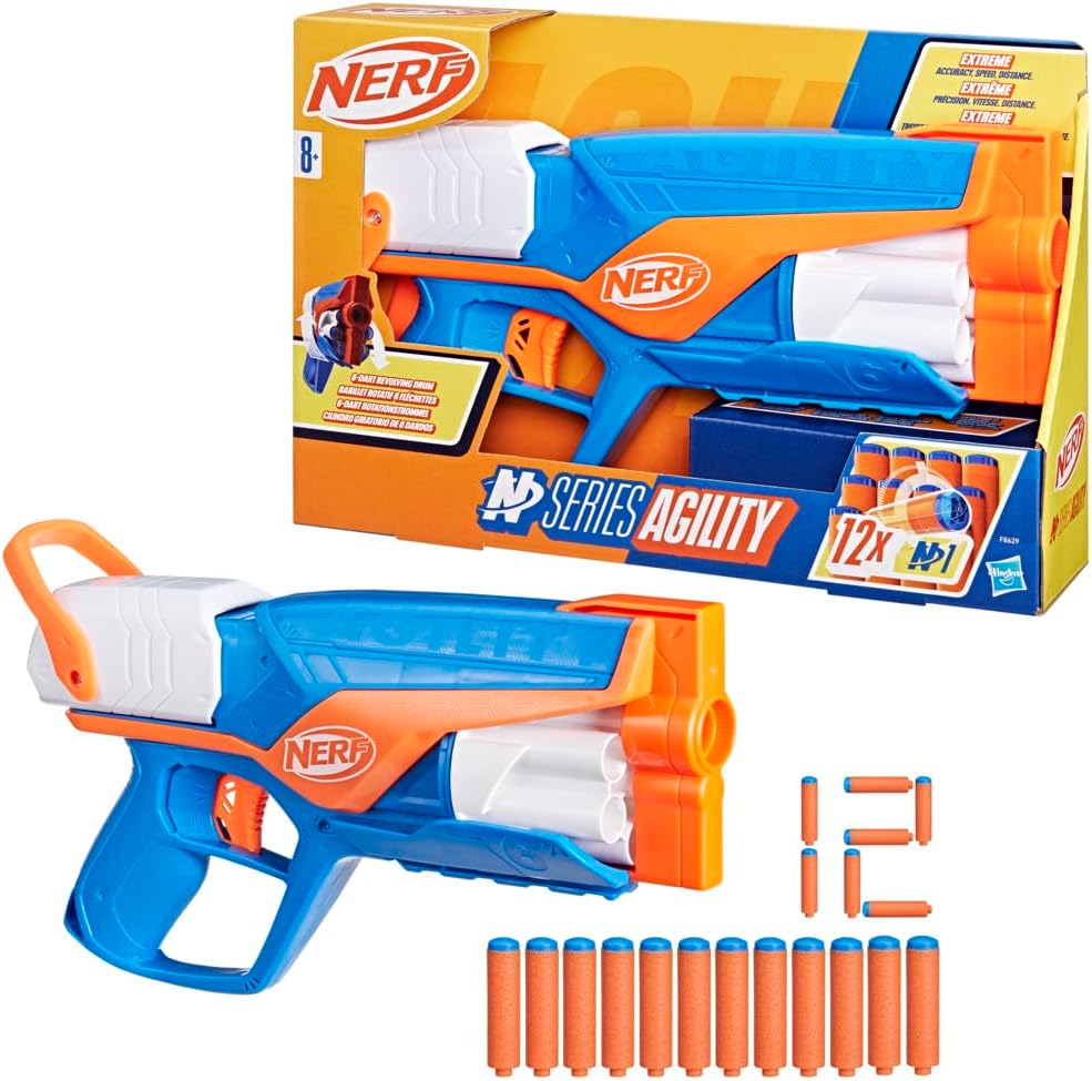 🤴 Nerf N Series Agility Blaster, leichte Bauweise mit rotierender Trommel und Spannschlitten für extra Lange Reichweite, 12 Nerf Darts, für Jungen und Mädchen8,90€ statt 12,99€ – 32,0 🔥🚚 Verkauft von Akasya Handels GmbH und Versand durch Amazon910 Bewertungen: 4.5 / 5.0 ⭐️⭐️⭐️⭐️⭐️🛒 zu Amazon https://www.amazon.de/dp/B0CP42Y66Z/?th=1&tag=preisfehlerheute-21#038;psc=1&tag=preisfehlerheute-21