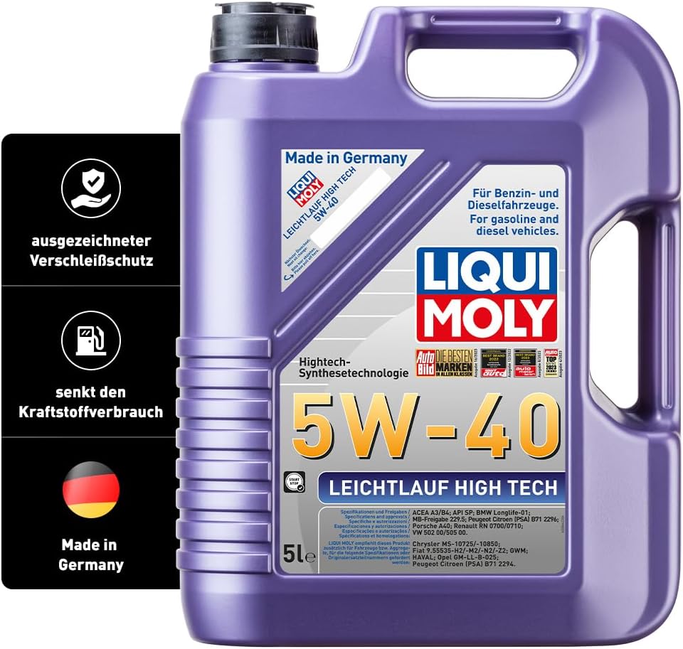 🤴 LIQUI MOLY Leichtlauf High Tech 5W-40 | 5 L | Synthesetechnologie Motoröl | Art.-Nr.: 3864, farblos42,29€ statt 63,59€ – 34,0 🔥🚚 Verkauft und Versand durch Retromotion GmbH5,106 Bewertungen: 4.8 / 5.0 ⭐️⭐️⭐️⭐️⭐️🛒 zu Amazon https://www.amazon.de/dp/B004DOXN9Y/?th=1&tag=preisfehlerheute-21#038;psc=1&tag=preisfehlerheute-21