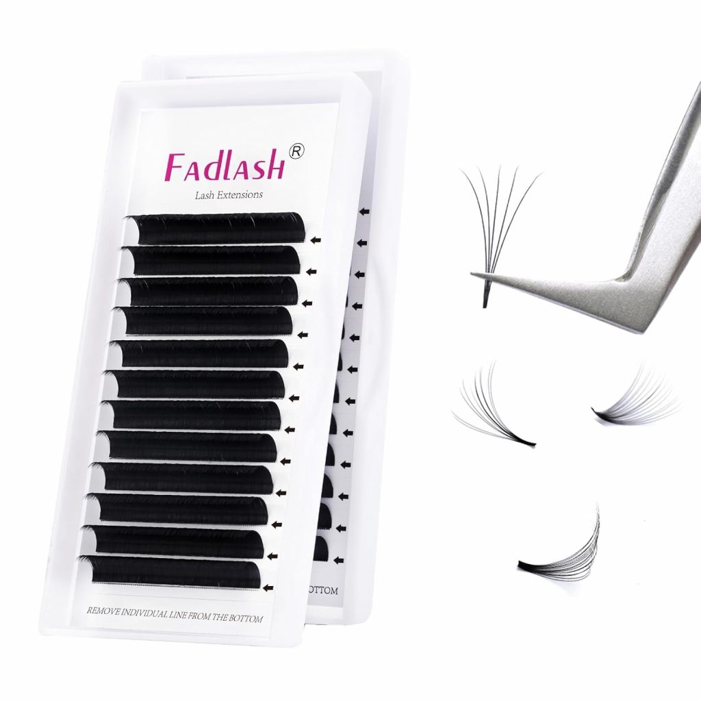 🤴 Selbstfächernde Wimpern Wimpernverlängerung Volumen Wimpern für Volumentechnik Wimpernextensions FADLASH Easy Fan Lashes 0.05 Stärke Einzelne Länge 1 Tray Schwarze(0.05mm-D-10)…