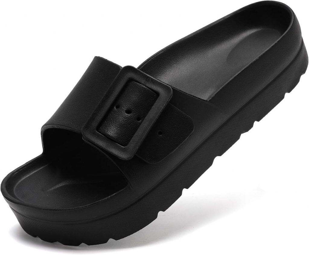 🤴 Sandalen Damen Sommer,Orthopädische Damen Bequeme Folien Dicke Sohlen Plattform Sandalen mit einstellbarer Schnalle und Ultra Kissen