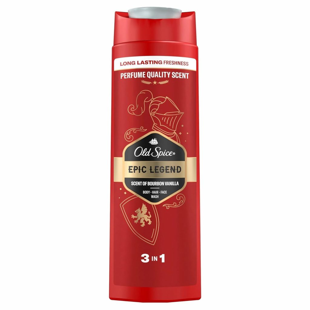 Old Spice Epic Legend 3-in-1 Duschgel für Männer 400ml. Für Haar, Gesicht und Körper, langanhaltende Frische, Duft in Parfumqualität, Tiefenreinigende Formel