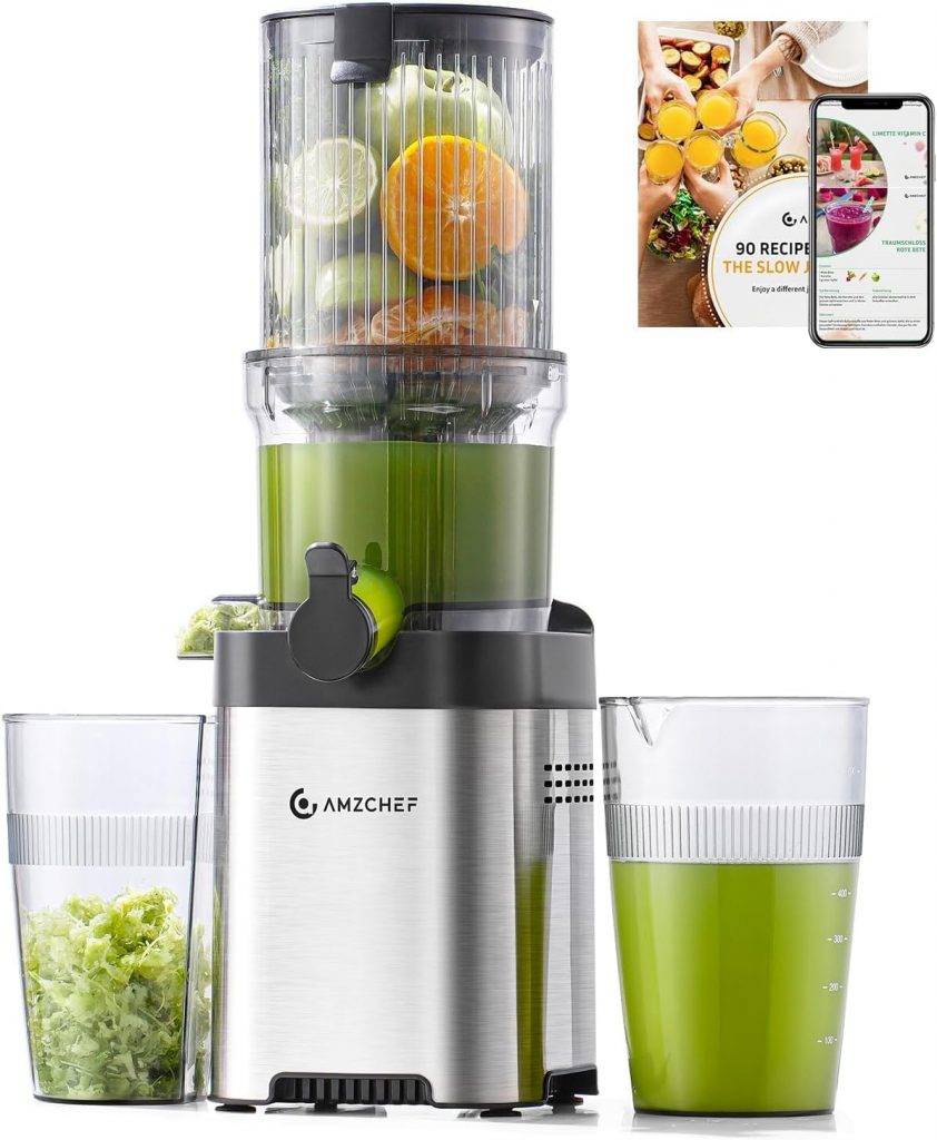 👑 AMZCHEF Entsafter - Slow Juicer mit 120MM Breite und Gr&ouml;&szlig;ere F&uuml;tterungsr&ouml;hre f&uuml;r Ganze Gem&uuml;se und Obst - Leicht zu Reinigender Entsafter mit 2 Gl&auml;sern - Silbrig58,28&euro; statt 68,56&euro; - 15,00 % 🔥🚚 Verkauft von HomeMap Store und Versand durch Amazon3,151 Bewertungen: 4.3 / 5.0 ⭐️⭐️⭐️⭐️🛒 zu Amazon https://www.amazon.de/dp/B0FFT1DG16/?amp%3Btag=preisfehlerheute-21&amp%3Bamp%3Bth=1&amp%3Bamp%3Bpsc=1&tag=preisfehlerheute-21