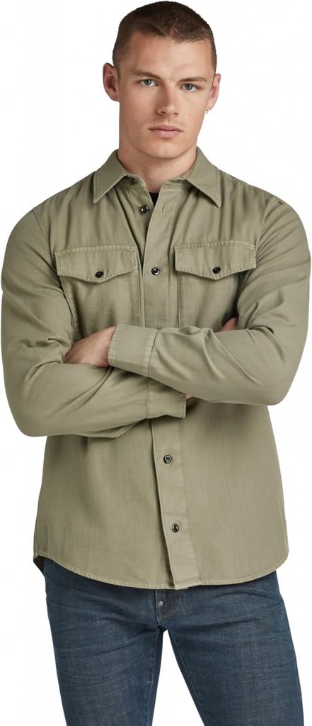 👑 G-Star Herren Marine Slim Hemd Shirts (1er Pack)