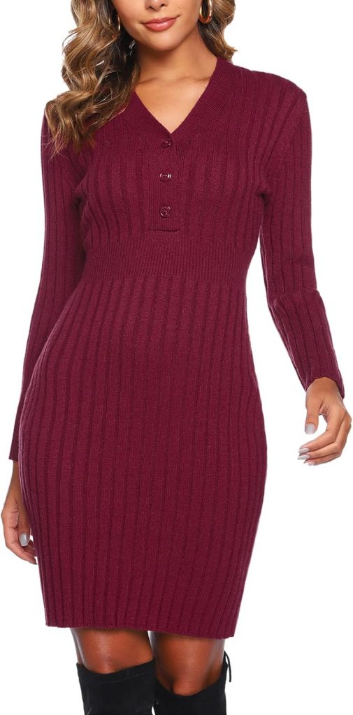 Wayleb Strickkleid Damen Winter Herbst Knitted Dress Kleider Pulloverkleid Sexy Kleid Damen Elegant V Ausschnitt Langarm Winterkleid6.99€ ➡️ https://www.amazon.de/dp/B09QC3PDFR/?tag=preisfehlerheute-21