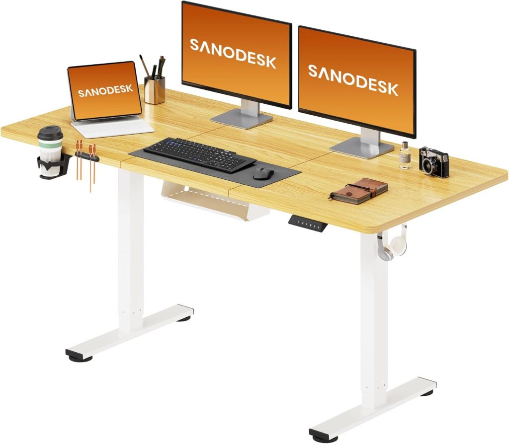 🤴 SANODESK Höhenverstellbarer Schreibtisch 140×60 cm – Ergonomischer Standing Desk mit großem Arbeitsbereich, sicherem Anti-Kollisions-Schutz & praktischem Zubehör(ahorn)113,98€ statt 159,99€ – 29,0 🔥🚚 Verkauft und Versand durch SANODESK1,678 Bewertungen: 4.5 / 5.0 ⭐️⭐️⭐️⭐️⭐️🛒 zu Amazon https://www.amazon.de/dp/B0CDLBJ1VW/?tag=preisfehlerheute-21