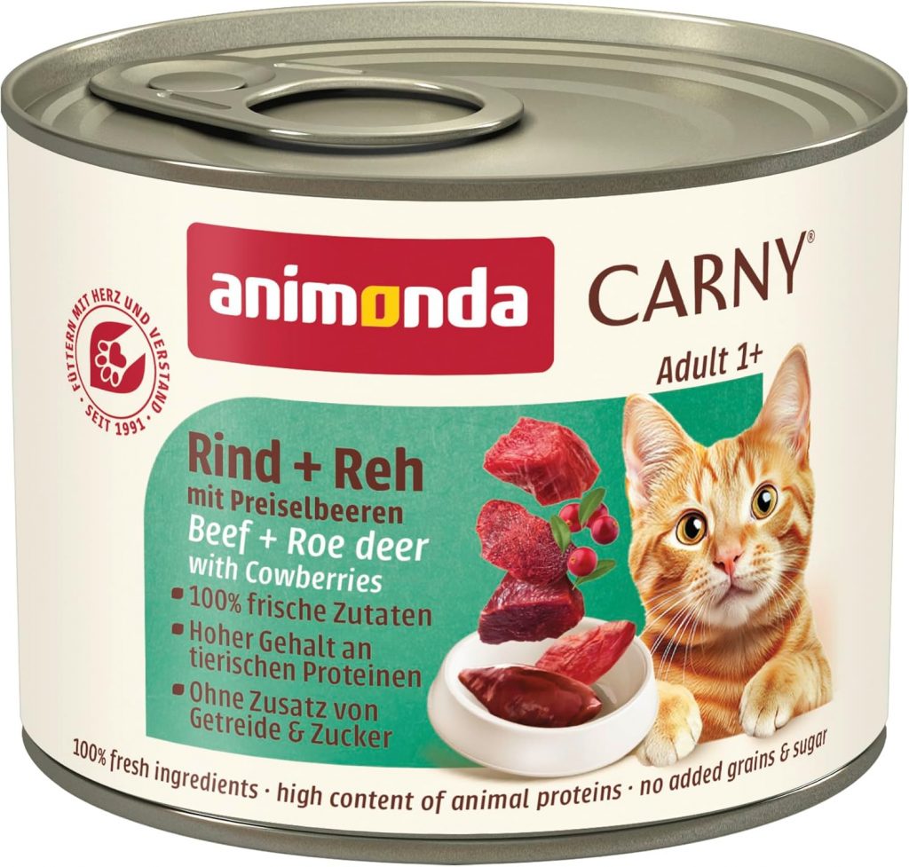 🤴 animonda Carny Katzen Nassfutter Rind + Reh mit Preiselbeeren (6 x 200g), getreidefreies Katzen Nassfutter ohne Zucker, mit frischen fleischigen Zutaten5,49€ statt 7,74€ – 3 🔥🚚 Verkauft durch Amazon und Versand durch Amazon166 Bewertungen: 4.6 / 5.0 ⭐️⭐️⭐️⭐️⭐️🛒 zu Amazon https://www.amazon.de/dp/B01LTIOD1S/?th=1&tag=preisfehlerheute-21#038;psc=1&tag=preisfehlerheute-21