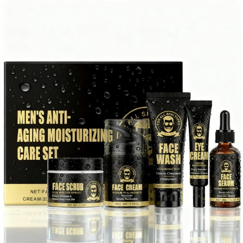 Männer Gesichtspflege Set – Geschenke für Männer – Weihnachtsgeschenke 5-teiliges Pflegeset – Mit Hyaluronsäure, Retinol und Glycerin – Anti-Aging und Feuchtigkeit5.09€ 🏷️ Coupon anwenden➡️