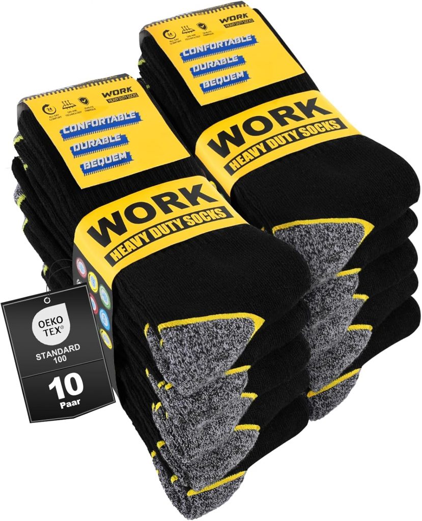 Effeet 10 Paar Arbeitssocken Herren Socken, Gepolsterte Verstärkte WORK Socken, Atmungsaktiv Funktionssocken mit Komfortbund, Lange Work Socks13,99€ statt 24,99€➡️ https://www.amazon.de/dp/B0F6LCG8FQ/?tag=preisfehlerheute-21