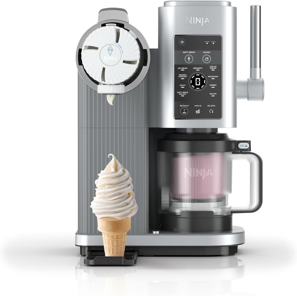 Ninja CREAMi Scoop & Swirl Eismaschine mit 2 Behältern, 13 Funktionen, für Eiscreme, Softeis, Gelato, Sorbet, Milchshakes und mehr, mit Mix-In-Funktion, Platinsilber, NC701EU279,00€ statt 369,99€➡️ https://www.amazon.de/dp/B0FBM9HW7X/?tag=preisfehlerheute-21