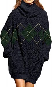 Pink Queen Damen Strickpullover Oversize Pulloverkleid Rollkragen Lose Taschen Langarm L&auml;ssig Longpullover Schwarz S8,99&euro; statt 75,00&euro;➡️ https://www.amazon.de/dp/B0FF9BTZVM/?tag=preisfehlerheute-21