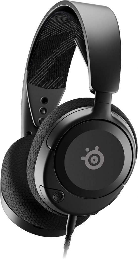 SteelSeries Arctis Nova 1 – Multi-System Gaming-Headset – Hi-Fi-Treiber – 360° Surround-Sound – AirWeave Memory Foam-Ohrpolster – Mikrofon mit Geräuschunterdrückung – PC, PS5, Xbox -Schwarz