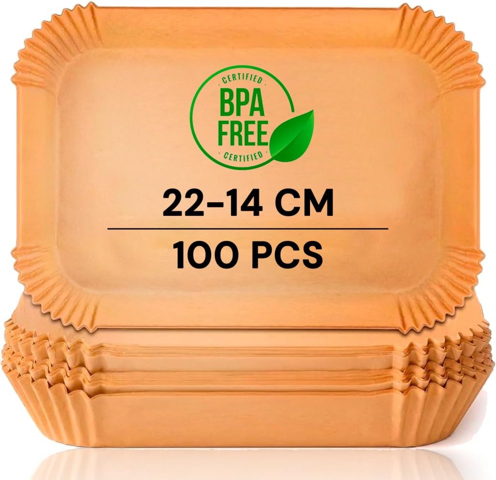 edihome, Backpapier für Heißluftfritteuse, fur Air Fryer, 100 Stück, 22×14 cm, Rechteckig, BPA Free, Zubehör Heissluftfritteuse, Einweg, für Backofen, Brown2.80€ ➡️ https://www.amazon.de/dp/B0FM88SWTM/?tag=preisfehlerheute-21