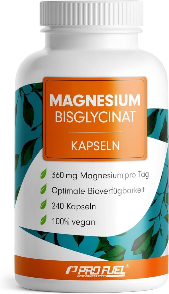 Magnesium Bisglycinat Kapseln 240x – 3000 mg Magnesium-Bisglycinat, davon 360 mg elementares Magnesium pro Tag – laborgeprüft mit Zertifikat – 10 vegan – Vorrat für 80 Tage