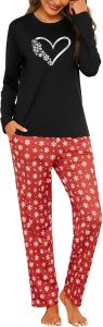 Demegimi Schlafanz&uuml;ge f&uuml;r Damen Pyjama Lang Baumwolle Nachtw&auml;sche Weihnachten Pyjama Set S&uuml;&szlig;e Herz-Muster9.99&euro; statt 33.99&euro;➡️ https://www.amazon.de/dp/B0FRMK2C16/?tag=preisfehlerheute-21